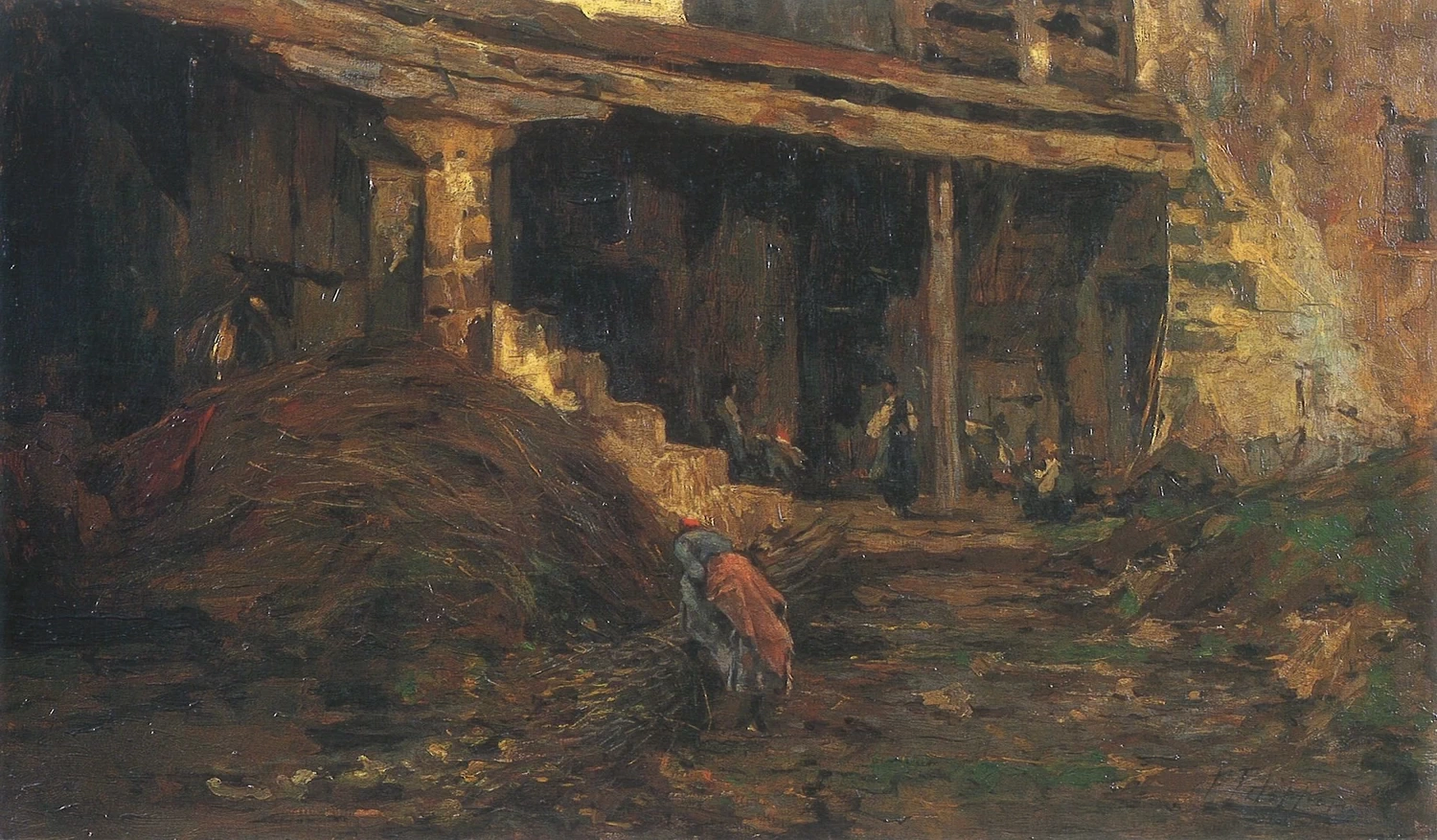 36-Francesco Filippini-Cortile con figure, 1892-93 - Galleria d'Arte Moderna, Novara